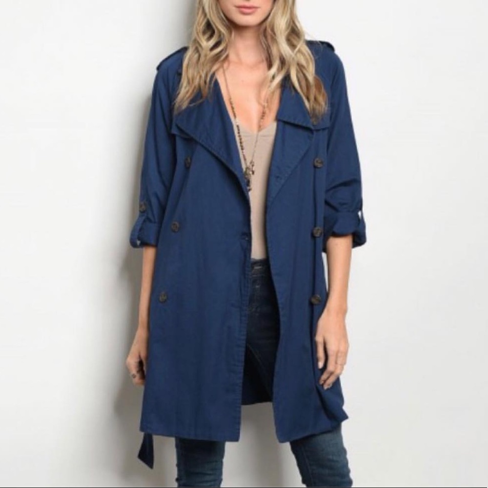 Navy Blue Trench Coat